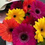 букет из разноцветных гербер