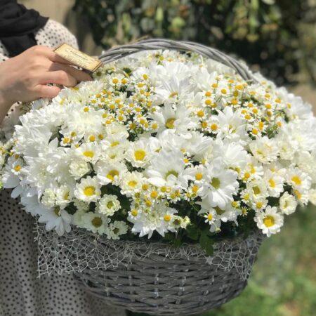 Корзина с ромашками